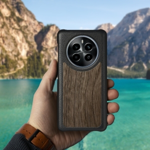 Шкіряна накладка Stenk WoodBacker для Realme 13 4G Чорний