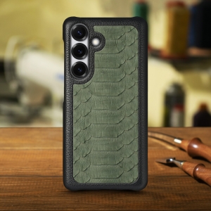 Накладка Stenk ExBacker Python Scales Samsung Galaxy S25 Plus Оливковий