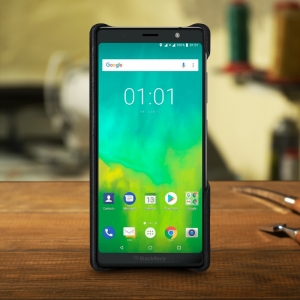 Шкіряна накладка Stenk WoodBacker для BlackBerry Evolve Чорна