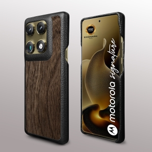 Кожаная накладка Stenk WoodBacker для Motorola Signature Черный