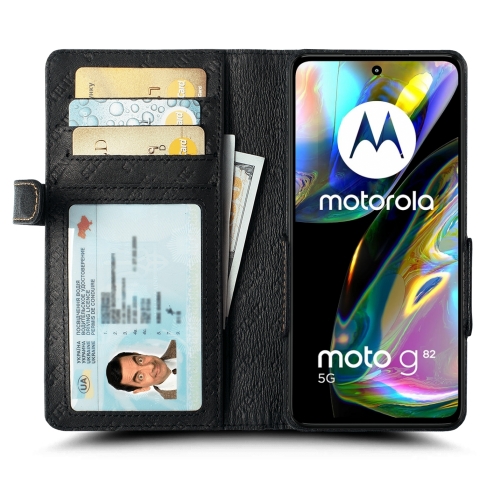 чехол-книжка на Motorola Moto G82 Черный Stenk Wallet фото 2