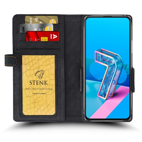 чехол-книжка на ASUS Zenfone 7 (ZS670KS) Черный Stenk Wallet фото 2