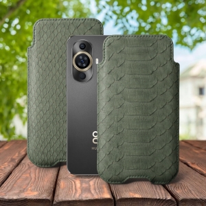 Футляр Stenk Sportage Python для HuaWei Nova 11 Оливковый