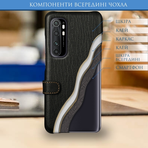 чехол-книжка на Xiaomi Mi Note 10 Lite Черный Stenk Premium фото 5