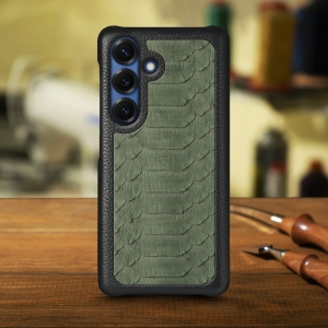 Накладка Stenk ExBacker Python Scales Samsung Galaxy S25 Оливковий