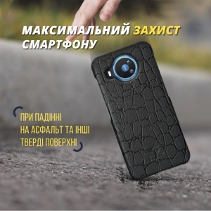 Шкіряна накладка Stenk Reptile Cover для Nokia 8.3 Чорна