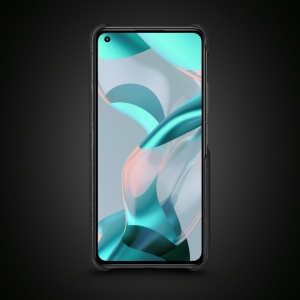 Кожаная накладка Stenk WoodBacker для Xiaomi 11 Lite 5G NE Чёрная