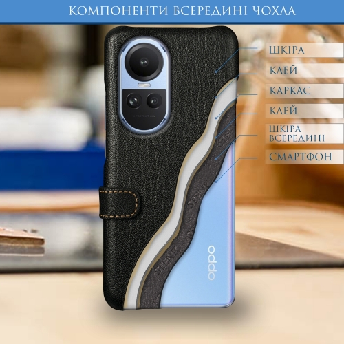 чохол-книжка на OPPO Reno10 Чорний Stenk Premium фото 5