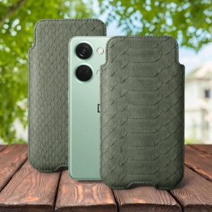 Футляр Stenk Sportage Python для OnePlus Nord 3 Оливковый