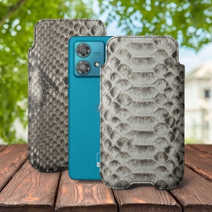 Футляр Stenk Sportage Python для Motorola Edge 40 Neo Натуральный