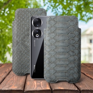 Футляр Stenk Sportage Python для HuaWei Honor 90 Серый