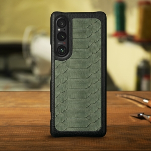 Накладка Stenk ExBacker Python Scales Sony Xperia 1 V Оливковий