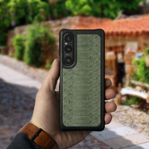 Накладка Stenk ExBacker Python Scales Sony Xperia 1 V Оливковий