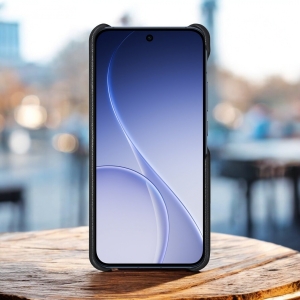 Кожаная накладка Stenk Reptile Cover для OPPO Reno15 Чёрная