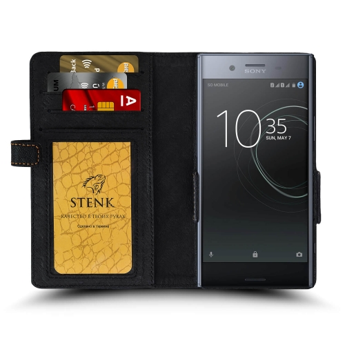 чехол-книжка на Sony Xperia XZ Premium Черный Stenk Wallet фото 2
