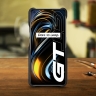 Кожаная накладка Stenk WoodBacker для Realme GT 5G Чёрная