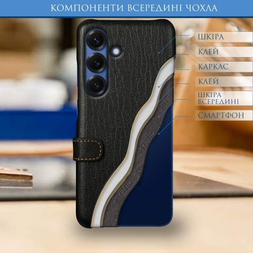 чехол-книжка на Samsung Galaxy S25 Черный Stenk Premium фото 5