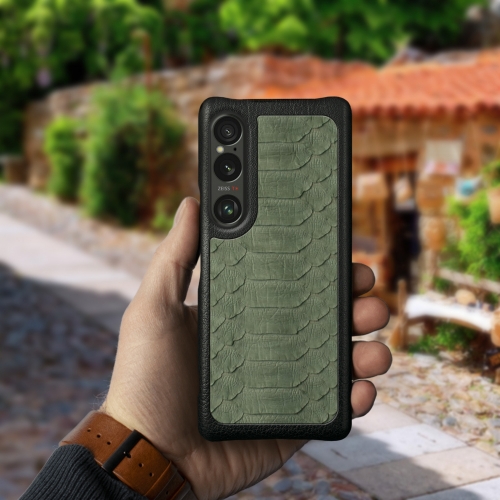 бампер на Sony Xperia 1 VI Оливковий Stenk ExBacker фото 3