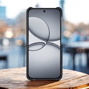 Кожаная накладка Stenk Reptile Cover для Realme 15T Чёрная