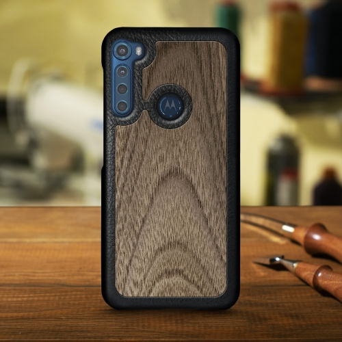 бампер на Motorola One Fusion Plus Черный Stenk Cover WoodBacker фото 1