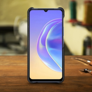 Шкіряна накладка Stenk WoodBacker для Vivo V21e 4G Чорна