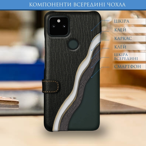 чехол-книжка на Google Pixel 5a 5G Черный Stenk Premium фото 5