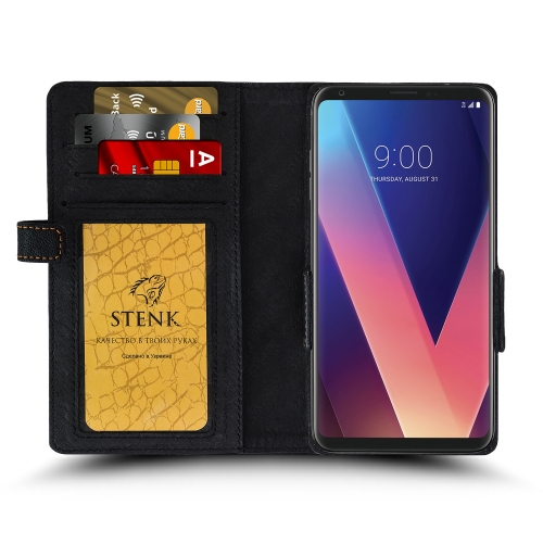 чохол-книжка на LG V30 /LG V30 Plus Чорний Stenk Wallet фото 2