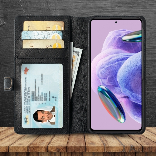 чехол-кошелек на Xiaomi Redmi Note 12 Pro Plus 5G Черный Stenk Premium Wallet фото 2