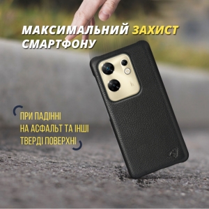 Кожаная накладка Stenk Cover для Infinix Zero 30 4G Чёрная