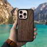 Кожаная накладка Stenk WoodBacker для Apple iPhone 16 Pro Max Черный