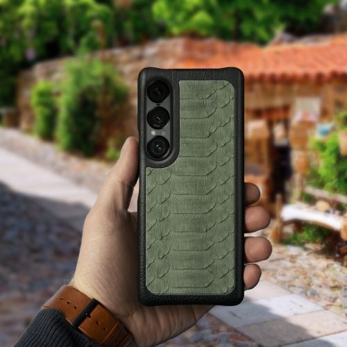 бампер на Sony Xperia 1 VII Оливковий Stenk ExBacker фото 3