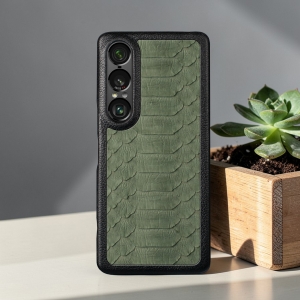 Накладка Stenk ExBacker Python Scales Sony Xperia 1 VII Оливковий