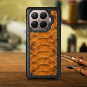 Кожаная накладка Stenk ExBacker Python Scales для Xiaomi 15T Pro Коричневый