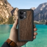 Кожаная накладка Stenk WoodBacker для Xiaomi Poco X8 Pro Max Черный