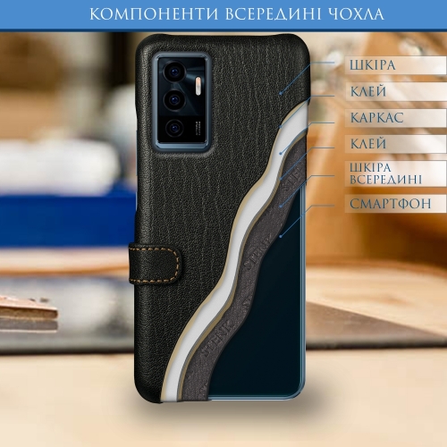 чохол-книжка на Vivo V23e Чорний Stenk Premium фото 5