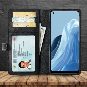 Чехол-портмоне Stenk Premium Wallet для OPPO Reno8 Lite 5G Чёрный