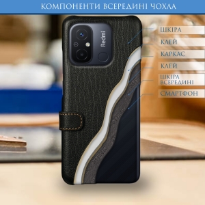 Чехол книжка Stenk Premium для Xiaomi Redmi 12C Чёрный