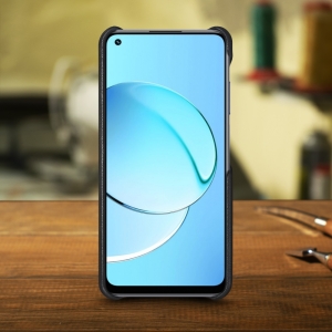 Кожаная накладка Stenk Cover для Realme 10 Чёрная