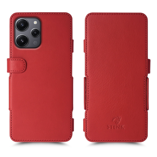 чехол-книжка на Xiaomi Redmi 12 Красный  Prime фото 1