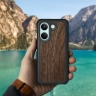 Кожаная накладка Stenk WoodBacker для Xiaomi Poco X8 Pro Черный