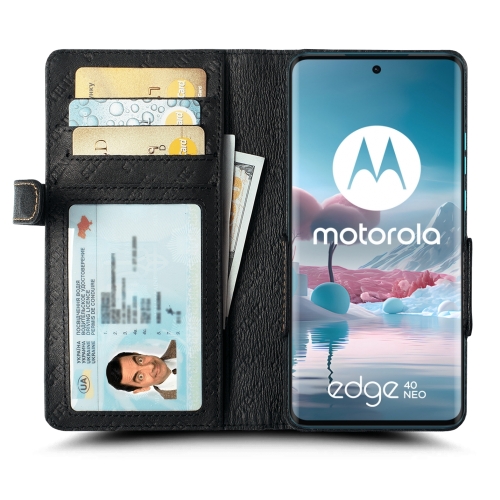 чехол-книжка на Motorola Edge 40 Neo Черный Stenk Wallet фото 2