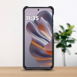 Шкіряна накладка Stenk WoodBacker для Motorola Edge 50 Neo Чорний