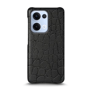 Кожаная накладка Stenk Reptile Cover для OPPO Reno13 Черный