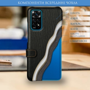 Чехол книжка Stenk Premium для Xiaomi Redmi Note 11S Чёрный