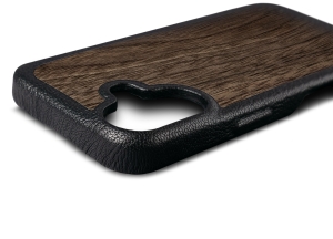 Шкіряна накладка Stenk WoodBacker для Apple iPhone 16 Чорний