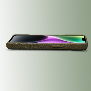 Шкіряна накладка Stenk Cover для Apple iPhone 14 Хакі