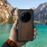 Кожаная накладка Stenk WoodBacker для Xiaomi 17 Ultra Черный