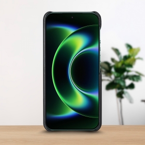 Кожаная накладка Stenk WoodBacker для Xiaomi 17 Ultra Черный