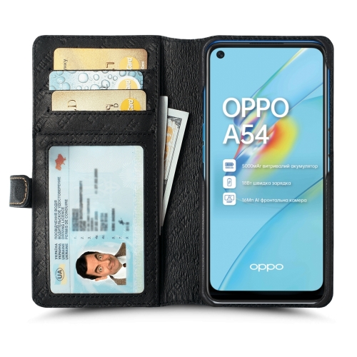 чехол-кошелек на OPPO A54 Черный Stenk Premium Wallet фото 2