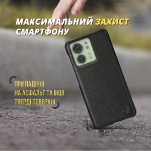 Шкіряна накладка Stenk Cover для Motorola Edge 40 Чорна